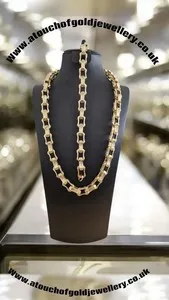 Authentic Unveiling the Whispers of Destiny: 12mm Gold Plated Gypsy Box Link Chain & Bracelet