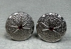 Authentic Celestial Radiance: The Crimson Star-Point Cuff Links