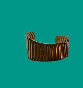 Authentic Gypsy Wave 18k Gold Plated 925 Sterling Silver Cuff Bracelet