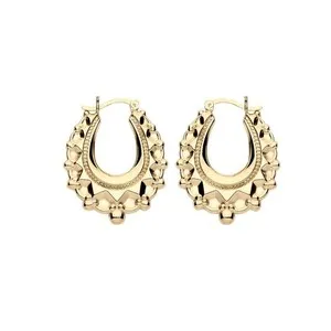 Authentic Victorian Gypsy Creole Sacred Hoops in Gilded Sterling Silver