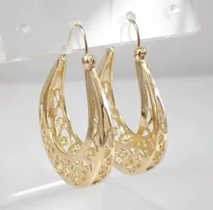Authentic Gypsy Soul's Protection - Delicate 14K Yellow Gold Plated Huggie Hoop Earrings