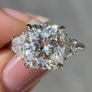Authentic The Celestial Trinity: 4.99CTW Radiant Moissanite Engagement Ring