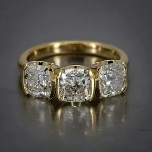Authentic The Birthday's Radiance: A Golden Embrace of Three Stones