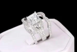 Authentic The Eternal Triad Diamond Wedding Set in Radiant White Gold