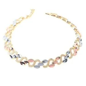 Authentic Three Tone Gold Plated Latch Bracelet GB1017-3T