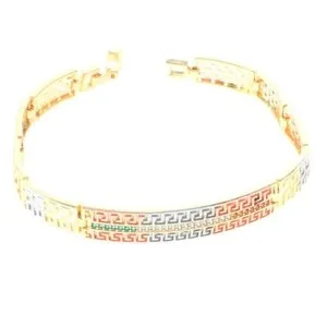 Authentic The Latch of Fortune's Embrace - A Three-Tone Gold Plated Amulet Bracelet