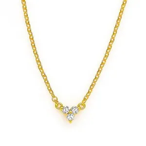 Authentic 18K Gold Plated Three Gemstone Minimalist Style Pendant Jewelry TGN1014