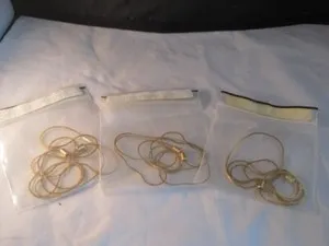 Authentic Set of Three Gold Plated Adjustable Cobra Chain 15-30 Inches In Original Package