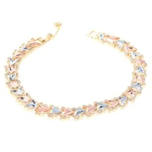 Authentic Three Tone Gold Plated Latch Bracelet GB1018-3T