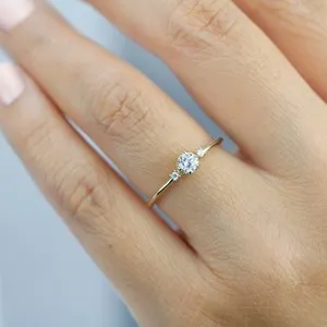 Authentic Eternal Bond: 18k Gold Plated Moissanite Cluster Ring