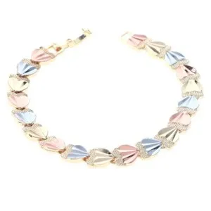 Authentic Three Tone Gold Plated Latch Bracelet GB1031-3T