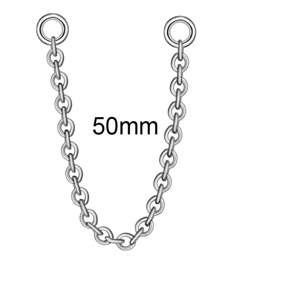 Authentic Titanium Nose Chain Three Layer Chain 25-50mm Labret Chain Double Chain DIY Piercing Earring Piercing Ear Nose Jewelry