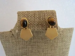 Authentic The Gilded Vision: Tiger's Eye Dangle Drop Earrings