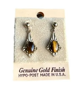 Authentic Gilded Tiger Eye Deco Dangle Talismans