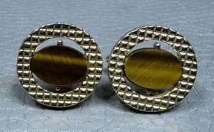 Authentic The Golden Gaze: Vintage Free-Floating Tiger Eye Cuffs