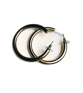 Authentic Cali Tiger Earrings Modern Maximalist Mob Wife 18k Gold Plated Half Hoop Set