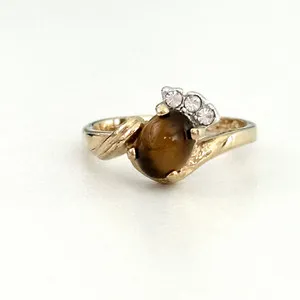 Authentic Eye of the Tiger: 18K Gold-Plated Tiger's Eye Guardian Ring