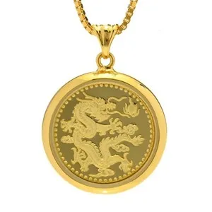 Authentic Lambert Cheng Sterling Silver or 24K Gold Plated Dragon Pendant w/ Chain