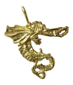 Authentic Oriental winged Dragon Pendant / Charm EP Gold Plated Lifetime Guarantee!