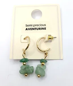 Authentic Aventurine's Celestial Whisper: Dangling Earrings of Spiritual Growth