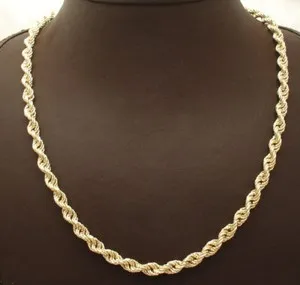 Authentic Starlit Diamond Rope Chain – 14K Gold‑Plated Silver Necklace 18–72”