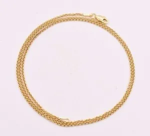 Authentic 1.5mm Technibond Round Rolo Chain Necklace 14K Yellow Gold-Plated Silver 925