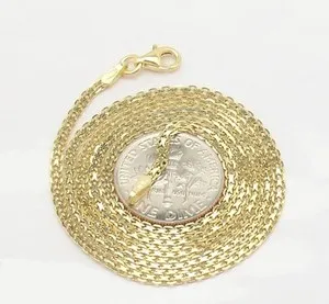 Authentic Technibond 2mm Bizmark Bismark Chain Necklace 14K Yellow Gold Plated 925 Silver