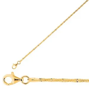 Authentic Technibond Sparkle Rock Chain Necklace 14K Yellow Gold Plated 925 Silver