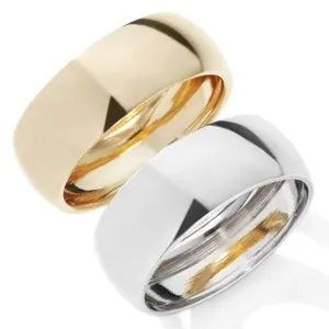 Authentic Technibond Polished Shiny Band Ring 14K Yellow Gold Plated Silver 925 Sizes 5~11