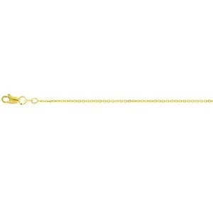 Authentic Technibond 1.4mm Cable Chain Necklace 14K Yellow Gold Plated 925 Sterling Silver