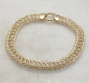 Authentic Technibond Interlocked Oval Link Bracelet 14K Yellow Gold Plated Sterling Silver