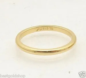 Authentic Michael Anthony Technibond Plain Wedding Band Ring 14K Yellow Gold Plated Silver