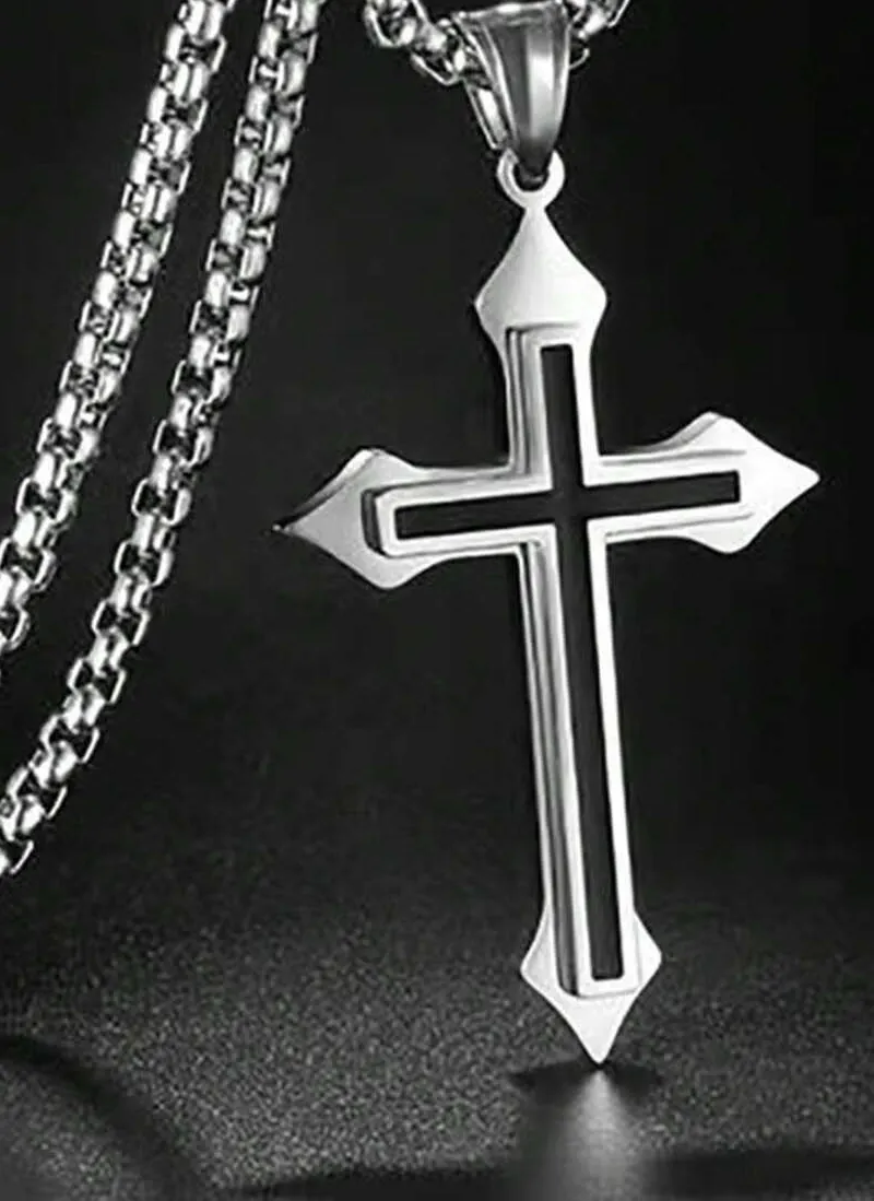 Authentic 2024 Cross Necklace For Men, Punk Rock Niche Oversized Sweater Chain, Fashionable Versatile Accessory