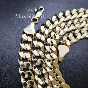 Authentic 14K Stamped High End Premium Gold plated 4~10mm Miami Cuban Chain Necklace