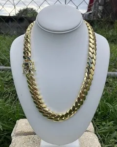 Authentic Miami Premium Water Resistant Cuban Link Gold Plated Chain 20mm 18k & 14k