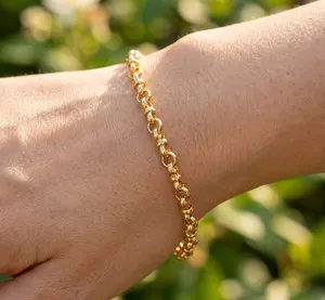 Authentic Premium Quality 18K Gold Plated Beaded Chain Bracelet | Elegant Handmade