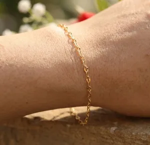 Authentic Elegant 14K Gold Plated Minimalist Chain Bracelet for Women | Premium Gold