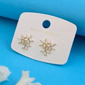 Authentic Premium Quality Gold Plated Zirconia Stone & Pearl Earrings Stud