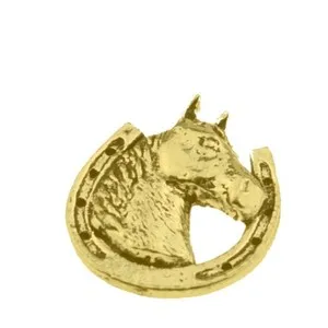 Authentic A62 Horseshoe Fine English Pewter chrome gold plated Pin Badge lapel