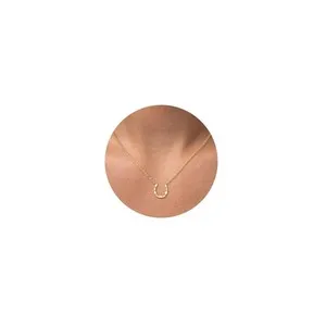 Authentic 14K Gold Plated Horseshoe Pendant Necklace for Women, Dainty Necklace Cute U ...