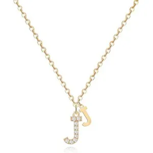 Authentic Gold Dainty Initial Necklace Butterfly Pendant Necklace, 14K Gold Plated Cubi...