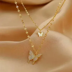 Authentic Whispers of the Winged Soul: Gold-Plated Butterfly Amulet