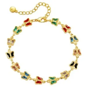 Authentic 18K Gold Plated bracelet, butterfly bracelet one piece 7"+2" extender JWDHJ22