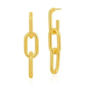Authentic 18K Gold Plated stud earrings, Waterproof link earrings one pair JWDHJ69