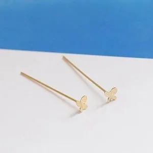 Authentic 10PCS 18K Gold Plated 50mm Butterfly Head Pin Findings For Jewelry Making GXB36