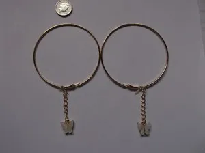 Authentic Whispers of White Wings: Large Hoop Earrings with a Butterfly's Gentle Caress