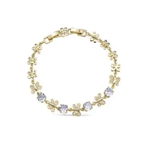 Authentic Gold Plated White Cubic Zirconia Butterfly Bracelets.