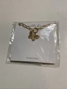 Authentic Ettika Butterfly Necklace 18k Gold-plated Dainty Chain In Package