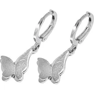 Authentic IRAMAT Butterfly Dangle Earrings for Women - 18K White Gold Plated, 1-Inch