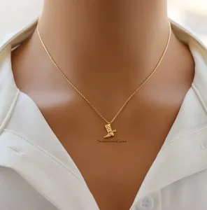 Authentic STG 18K Gold Plated Cowboy and Cowgirl Boot Pendant Necklace